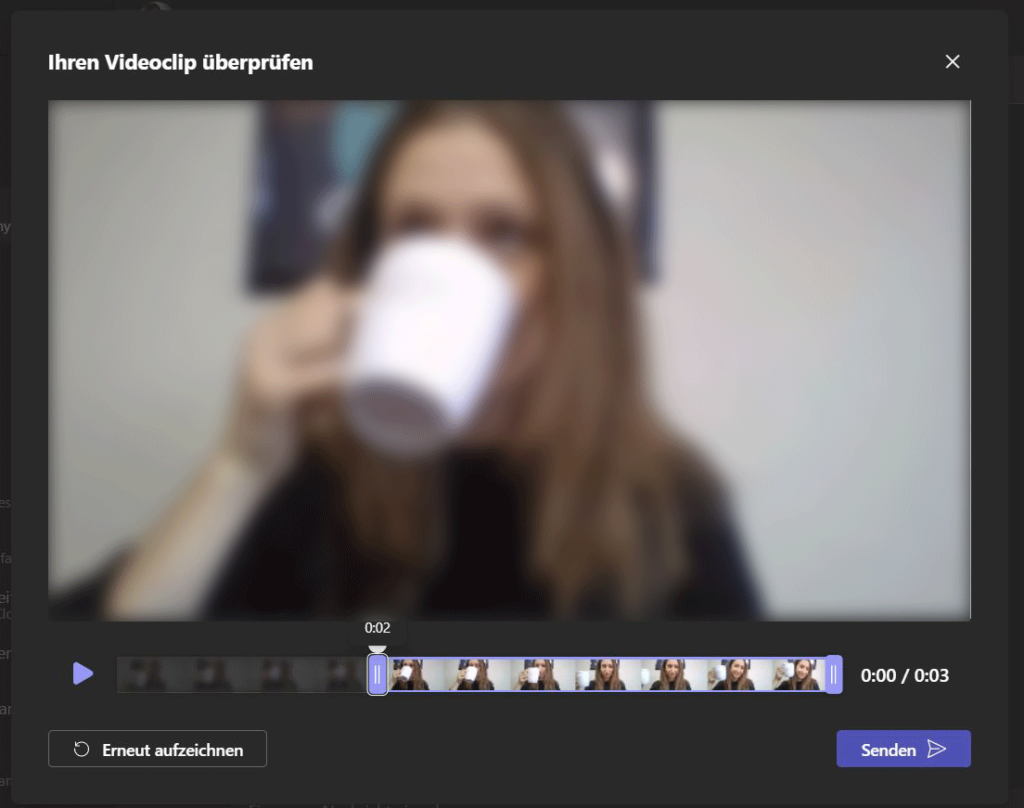 Video im Teams Chat bearbeiten